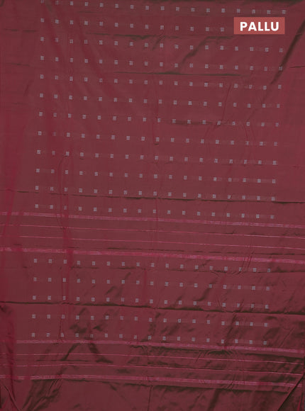 Arani semi silk saree dual shade of pinkish green with silver zari woven buttas in borderless style