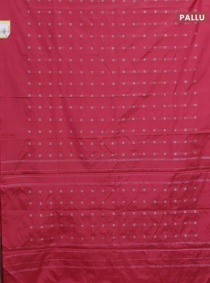 Arani semi silk saree pink with silver zari woven buttas in borderless style