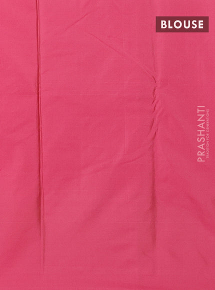 Arani semi silk saree pink with silver zari woven buttas in borderless style