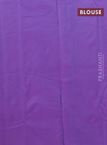 Arani semi silk saree dual shade of purple with silver zari woven buttas in borderless style