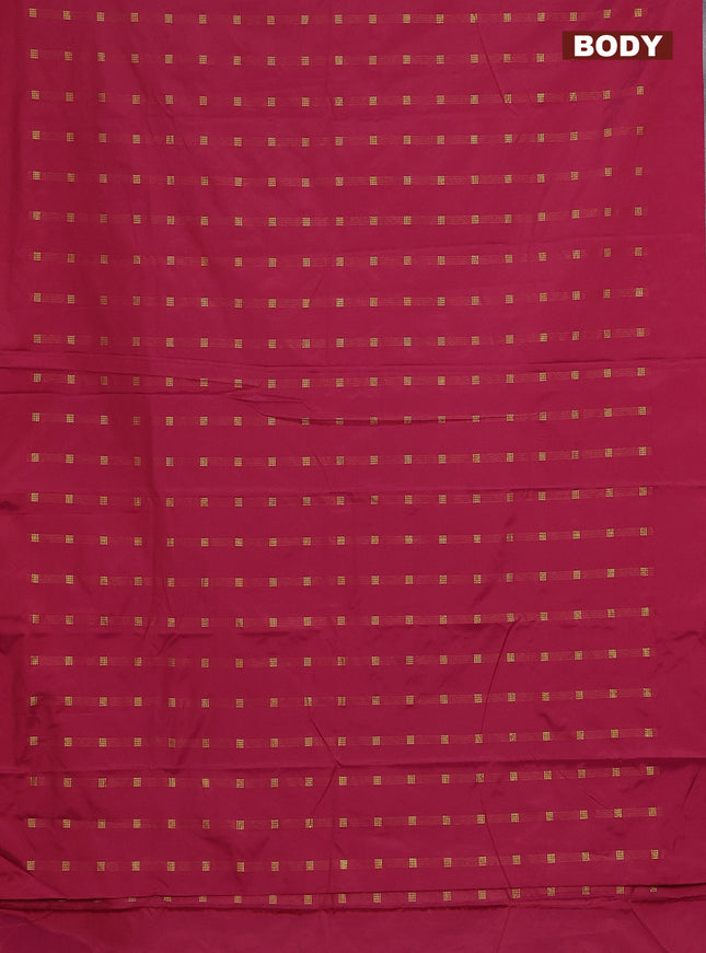 Arani semi silk saree maroon with zari woven buttas in borderless style