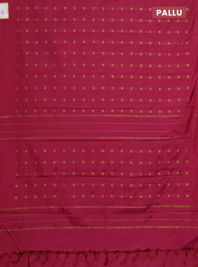 Arani semi silk saree maroon with zari woven buttas in borderless style