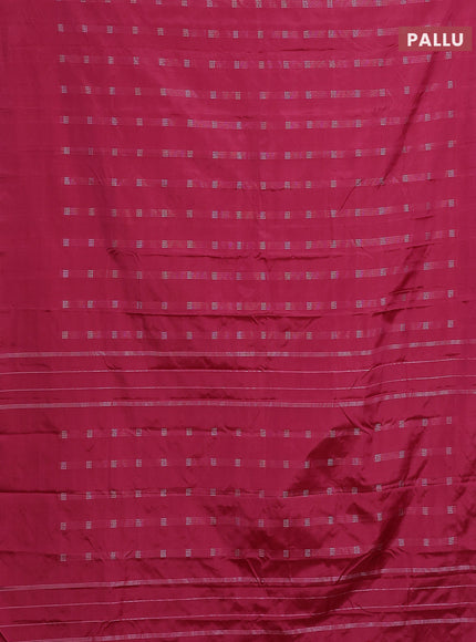 Arani semi silk saree pink with silver zari woven buttas in borderless style