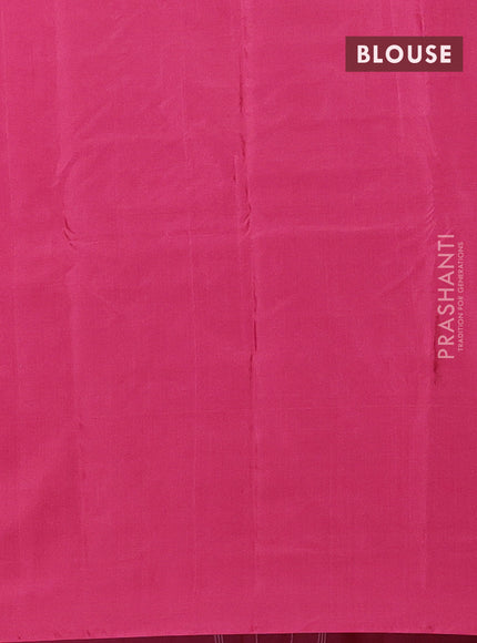 Arani semi silk saree pink with silver zari woven buttas in borderless style