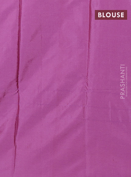 Arani semi silk saree dark pink with silver zari woven buttas in borderless style