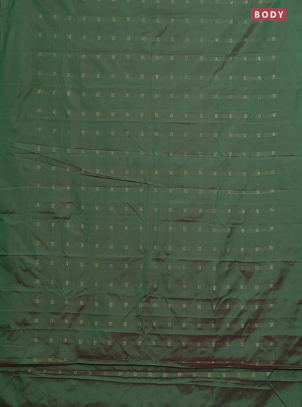 Arani semi silk saree red with zari woven buttas in borderless style