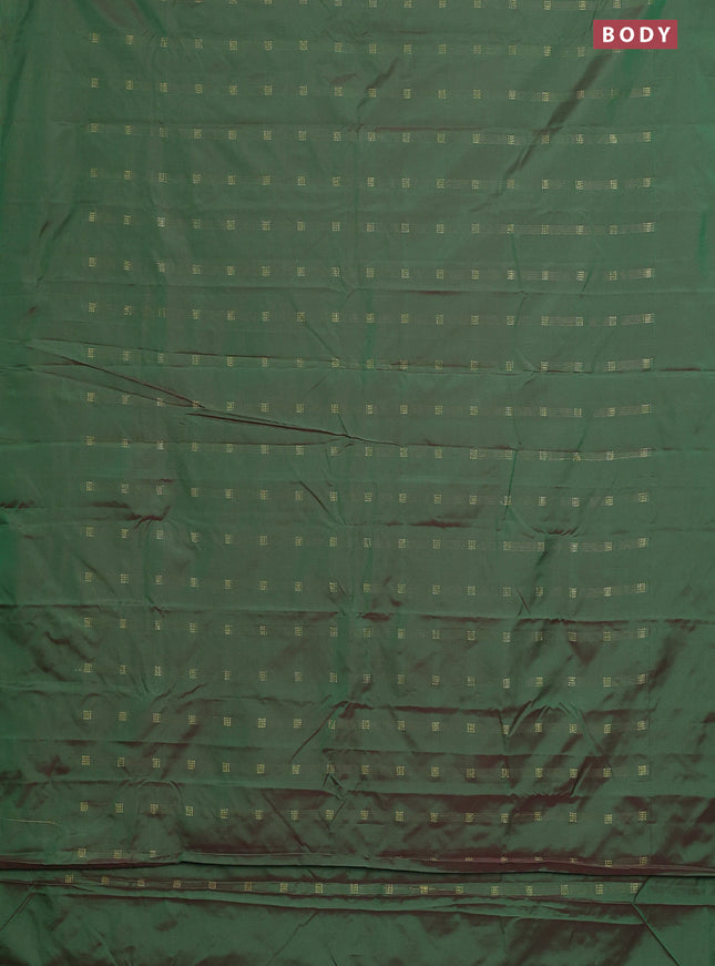 Arani semi silk saree red with zari woven buttas in borderless style