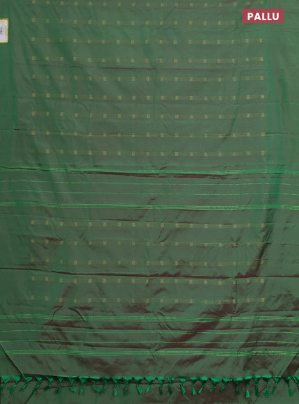 Arani semi silk saree red with zari woven buttas in borderless style