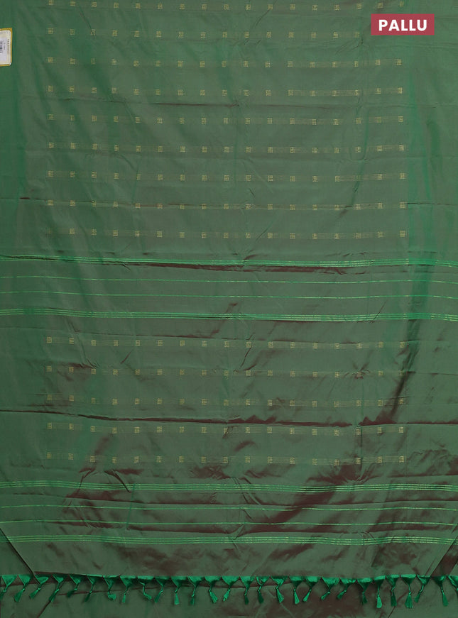 Arani semi silk saree red with zari woven buttas in borderless style