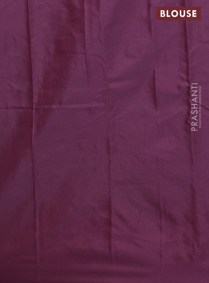 Arani semi silk saree wine shade with copper zari woven buttas in borderless style