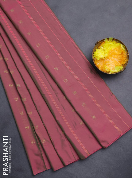 Arani semi silk saree dual shade of pink with zari woven buttas in borderless style