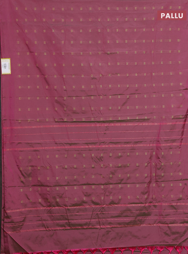 Arani semi silk saree dual shade of pink with zari woven buttas in borderless style