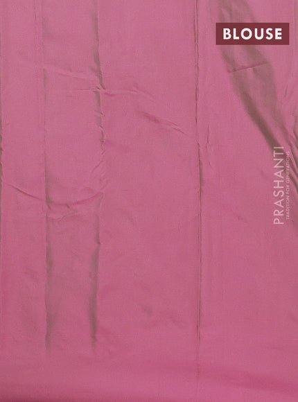 Arani semi silk saree dual shade of pink with zari woven buttas in borderless style