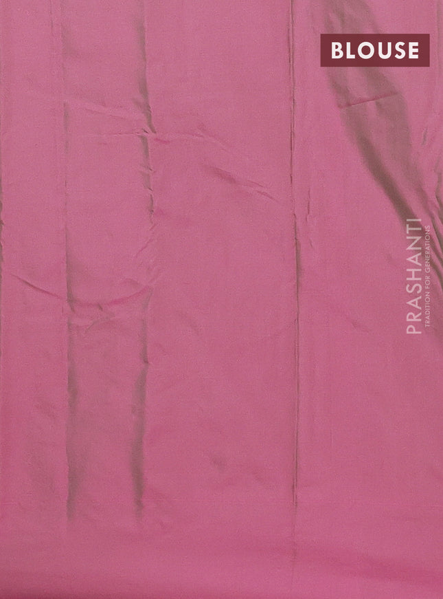 Arani semi silk saree dual shade of pink with zari woven buttas in borderless style