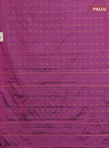 Arani semi silk saree dark pink with zari woven buttas in borderless style