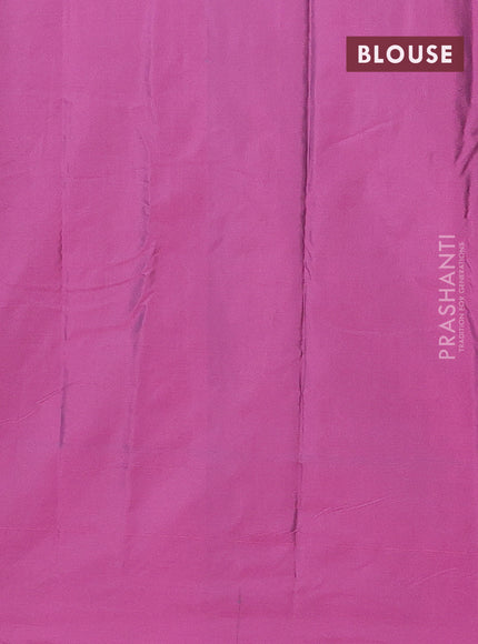 Arani semi silk saree dark pink with zari woven buttas in borderless style