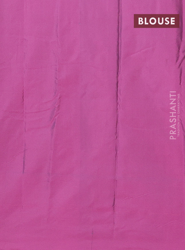Arani semi silk saree dark pink with zari woven buttas in borderless style