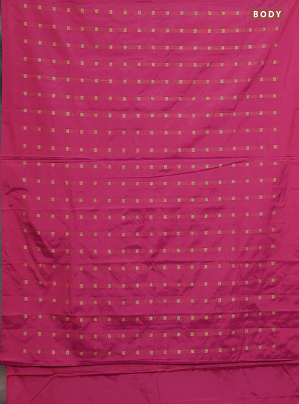 Arani semi silk saree pink with zari woven buttas in borderless style