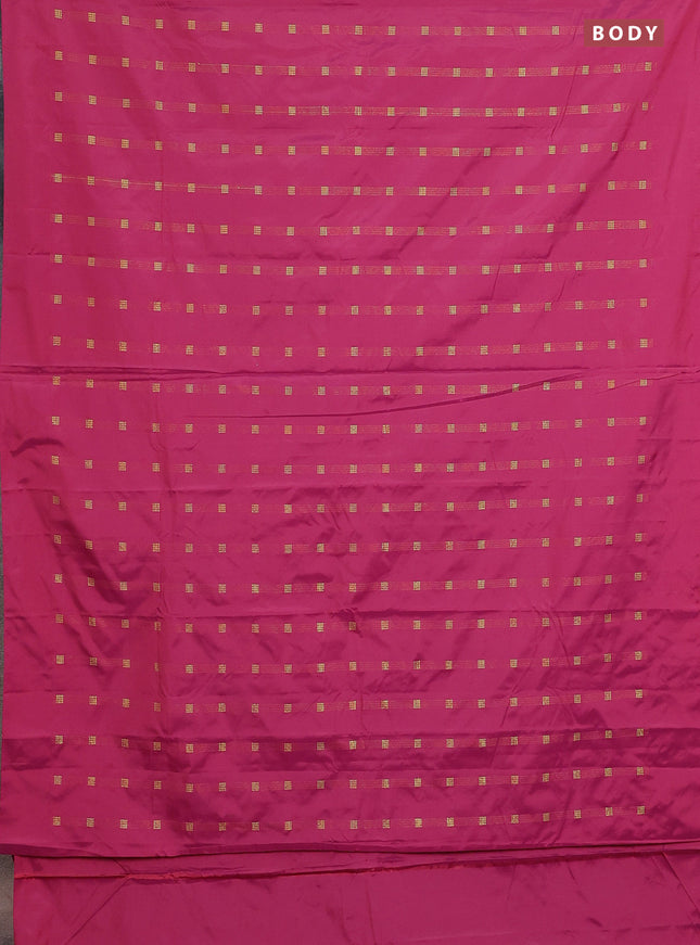Arani semi silk saree pink with zari woven buttas in borderless style