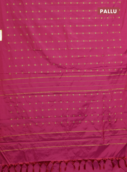 Arani semi silk saree pink with zari woven buttas in borderless style