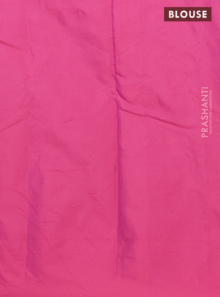 Arani semi silk saree pink with zari woven buttas in borderless style