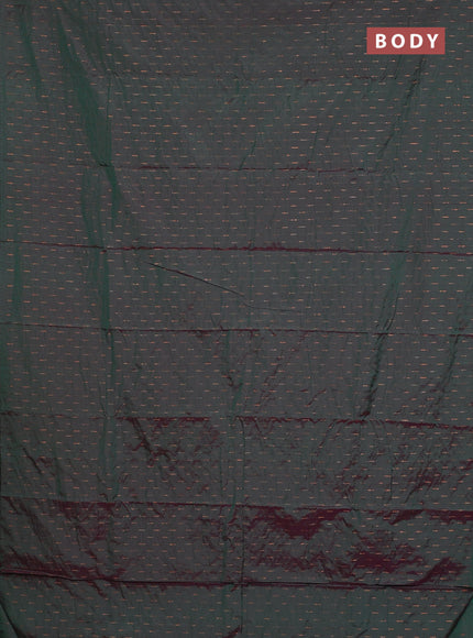 Arani semi silk saree dual shade of green with zari woven buttas in borderless style