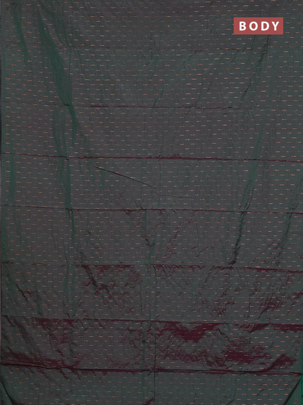 Arani semi silk saree dual shade of green with zari woven buttas in borderless style