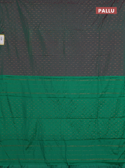 Arani semi silk saree dual shade of green with zari woven buttas in borderless style