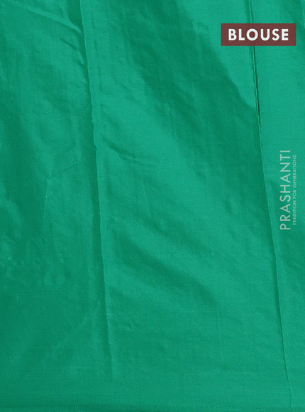 Arani semi silk saree dual shade of green with zari woven buttas in borderless style