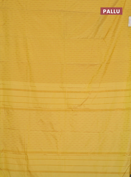Arani semi silk saree yellow with zari woven buttas in borderless style