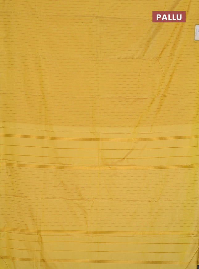 Arani semi silk saree yellow with zari woven buttas in borderless style