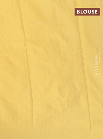 Arani semi silk saree yellow with zari woven buttas in borderless style