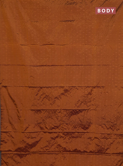 Arani semi silk saree dark mustard with zari woven buttas in borderless style