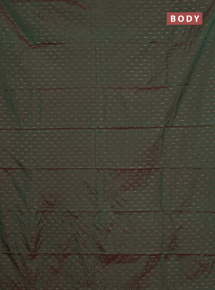 Arani semi silk saree dual shade of green with zari woven buttas in borderless style