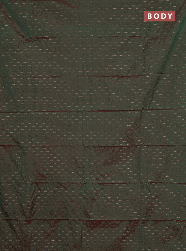 Arani semi silk saree dual shade of green with zari woven buttas in borderless style