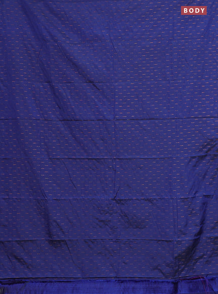 Arani semi silk saree blue with zari woven buttas in borderless style