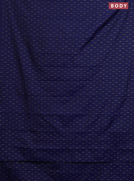 Arani semi silk saree blue with zari woven buttas in borderless style