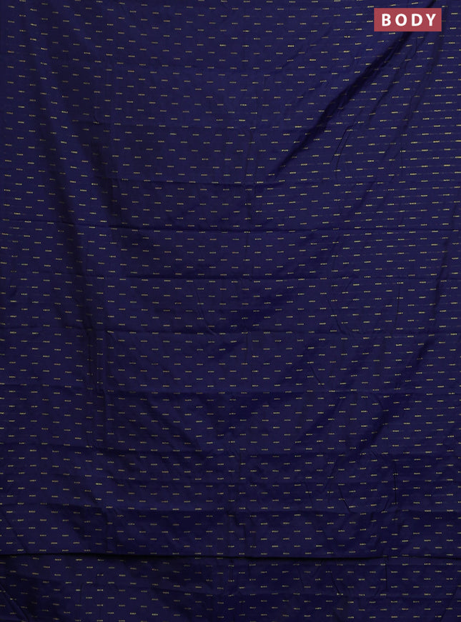 Arani semi silk saree blue with zari woven buttas in borderless style