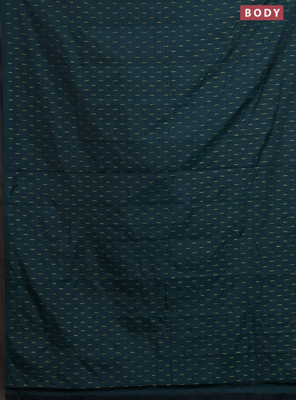 Arani semi silk saree peacock green with zari woven buttas in borderless style