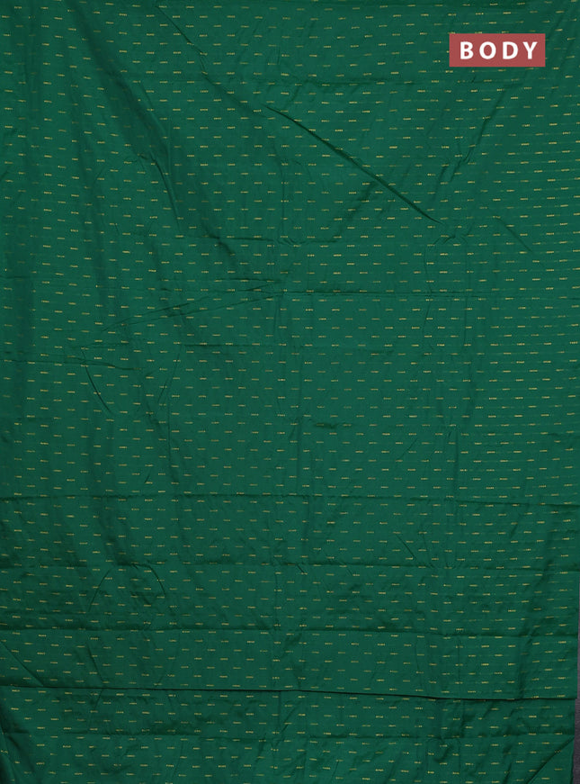 Arani semi silk saree green with zari woven buttas in borderless style
