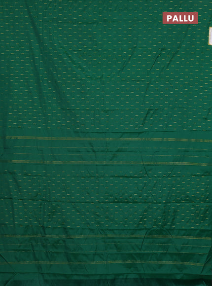 Arani semi silk saree green with zari woven buttas in borderless style