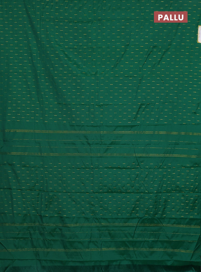 Arani semi silk saree green with zari woven buttas in borderless style