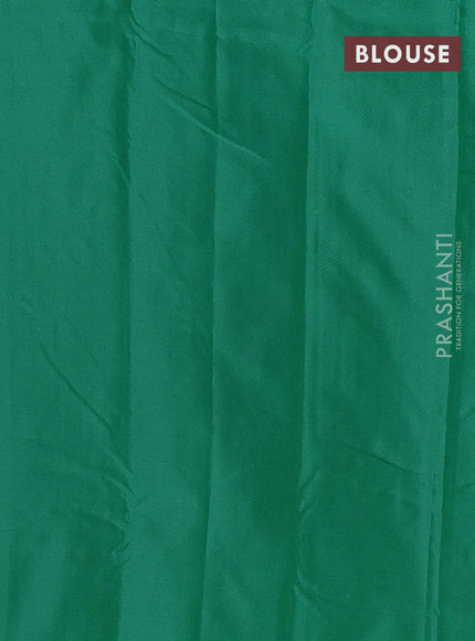 Arani semi silk saree green with zari woven buttas in borderless style