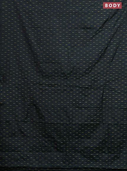 Arani semi silk saree dark green with zari woven buttas in borderless style