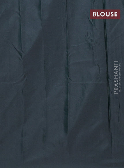 Arani semi silk saree dark green with zari woven buttas in borderless style