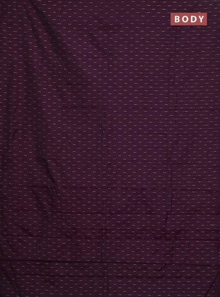 Arani semi silk saree wine shade with zari woven buttas in borderless style