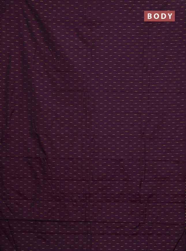 Arani semi silk saree wine shade with zari woven buttas in borderless style