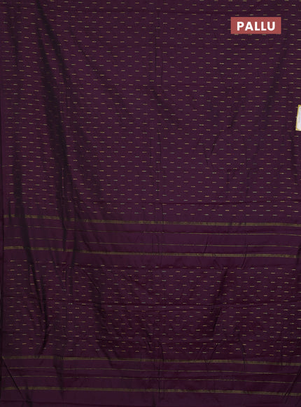Arani semi silk saree wine shade with zari woven buttas in borderless style
