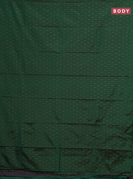 Arani semi silk saree green with zari woven buttas in borderless style