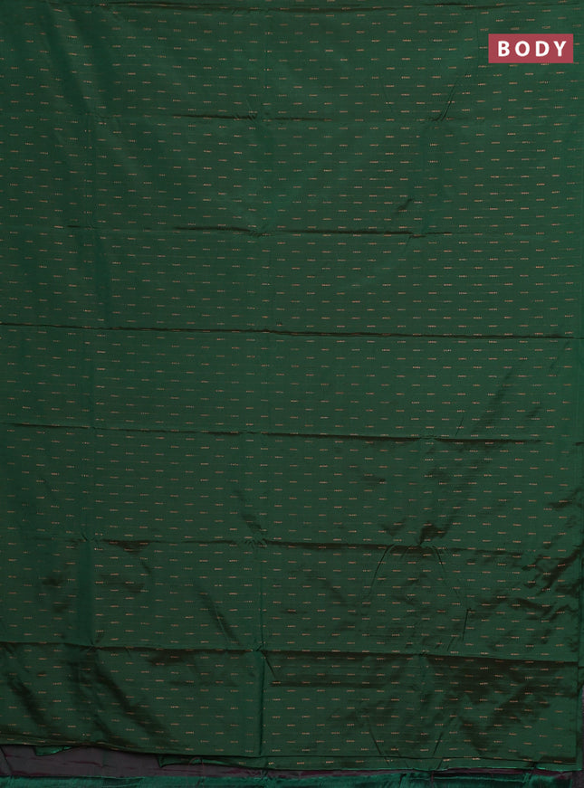 Arani semi silk saree green with zari woven buttas in borderless style